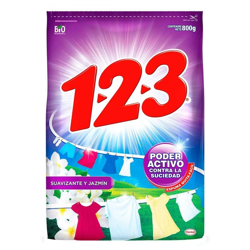 123-con-Suavizante-y-Jazmin-800-g