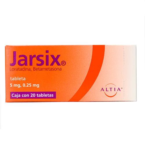 Jarsix 5 mg / 0.24 mg 20 Tabletas - Farmacias Klyns