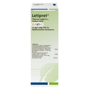 Letipret Jarabe 16.89 g / 1.68 g Medicamento Herbolario Frasco con 100 mL
