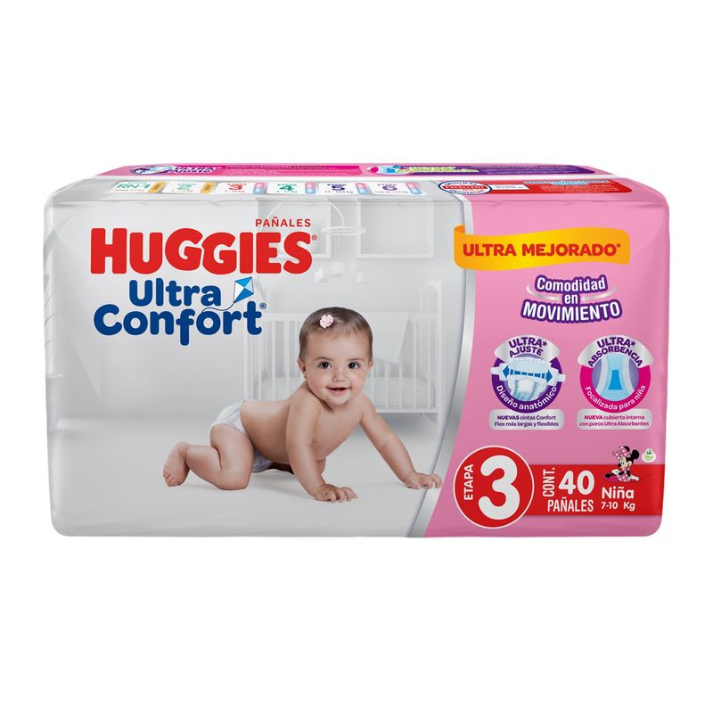 HuggiesUltraConfortEt3Nina40Piezas