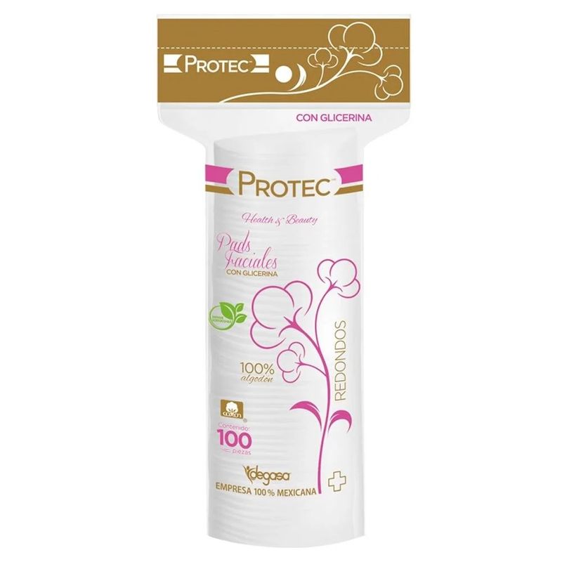 Pads-Faciales-con-Glicerina-Protec-100-Piezas
