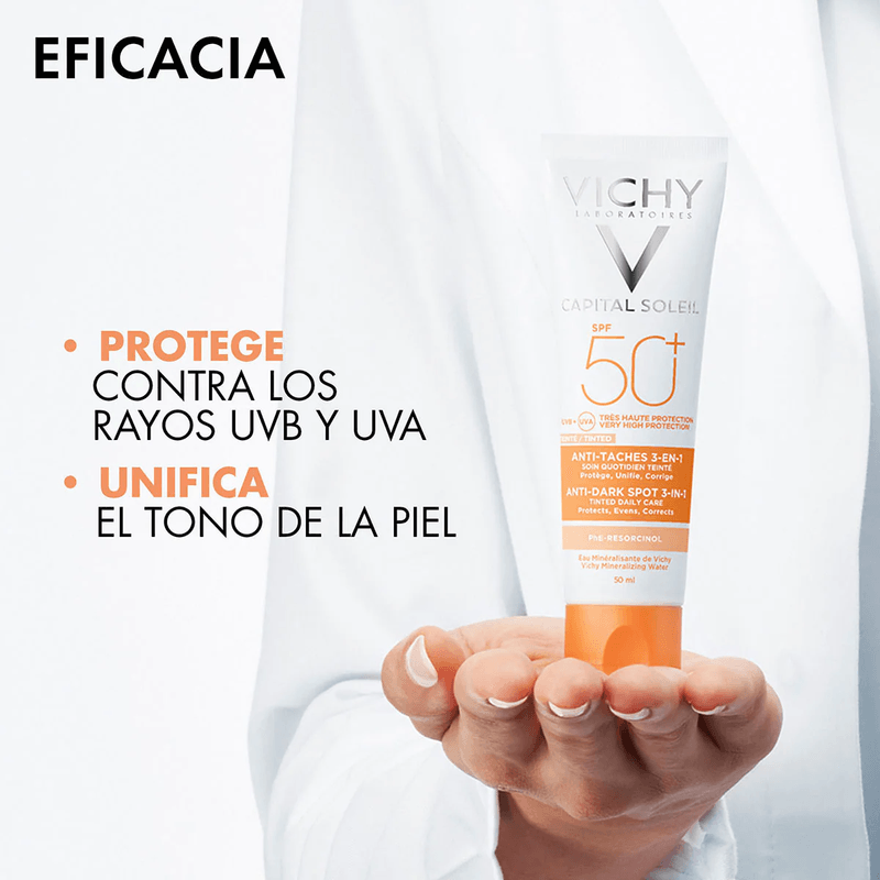 Protector-Solar-Anti-Manchas-Ideal-Soileil-Vichy-Anti-Dark-3-en-1-FPS50--50-mL