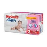 HuggiesUltraConfortEt3Nina40Piezas