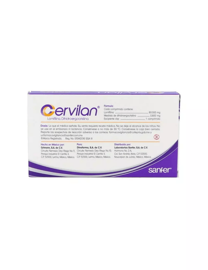 Cervilan80mg0800mg30Comprimidos