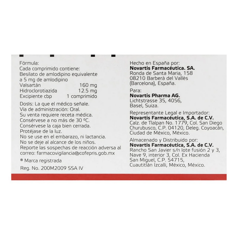 ExforgeHCT5mg160mg125mg28Comprimidos