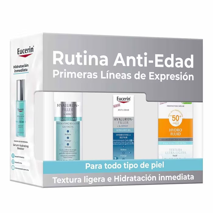 KitRutinaAntiEdadEucerinHyaluronFiller3Piezas