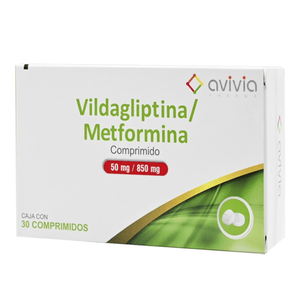Vildagliptina 50 mg / Metformina 850 mg 30 Comprimidos