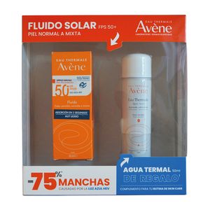 Kit Avene Protector Solar Facial Fluido 50 mL + Agua Termal en Spray