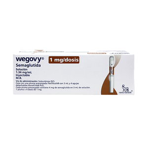 Wegovy Solucion 1 mg / 1 mL 1 Pluma Precargada con 3 mL 4 Dosis de 1 mg