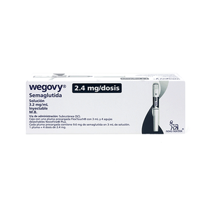 Wegovy Solucion 2.4 mg / 3 mL 1 Pluma Precargada con 3 mL 4 Dosis de 2.4 mg