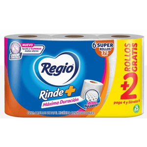 Higienico Regio Rinde Mas 4 + 2 Piezas 375 Hojas