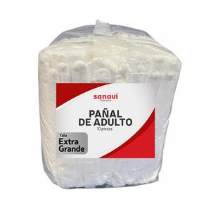Pañal Generico Para Adulto Extra Grande Sanavi 10 Piezas