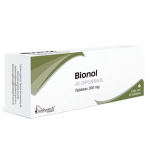 Bionol Alopurinol 300 mg Bioresearch 20 Tabletas