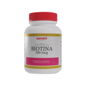 Biotina 300 mg + Aceite de Linaza 175 mg Suplemento Alimenticio Sanavi 60 Capsulas
