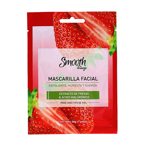 Mascarilla Facial Smooth Breeze Extracto de Fresas & Acido Hialuronico 30 g