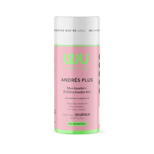 Wu Nutrition Andres Plus Myo Inostol + D-Chiro Inositol Suplemento Alimenticio 120 Capsulas