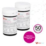 Tiras Reactivas Vital Care Y350 2 Frascos de 25 Piezas c/u