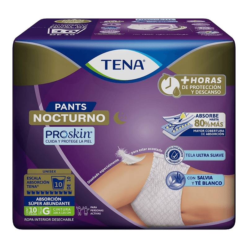 Ropa Interio Desechable Tena Pants Nocturno Grande 10 Piezas