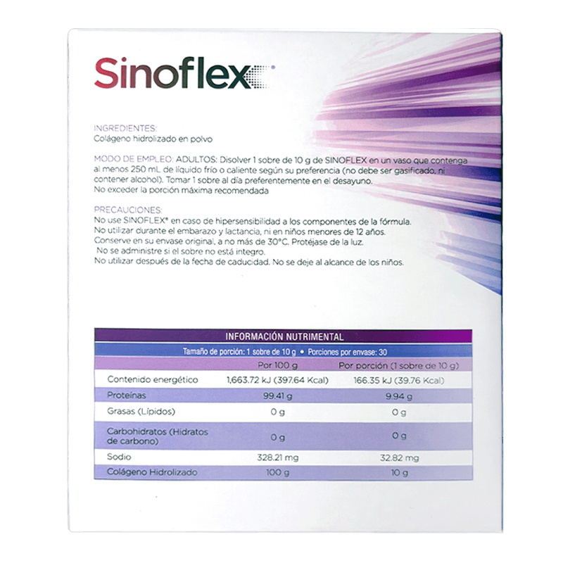 Sinoflex Colageno Hidrolizado 30 Sobres 10 g c/u
