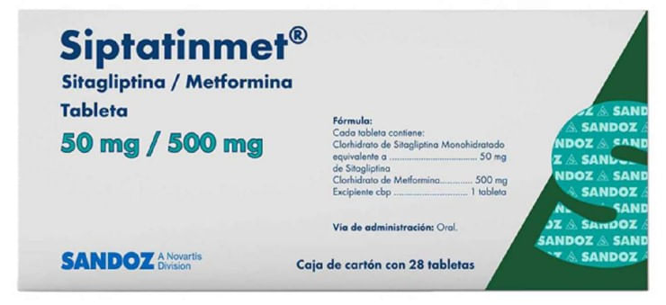 Siptatinmet 50 mg / 500 mg 28 Tabletas