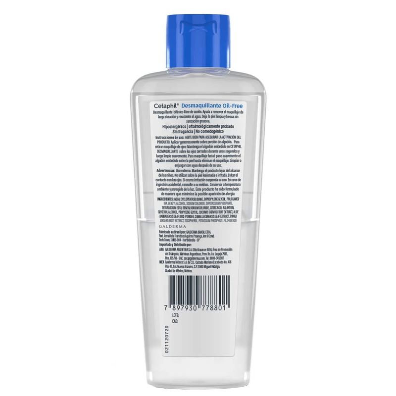 Cetaphil Desmaquillante Oil Free Piel Sensible 177 mL
