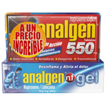 Analgen 550 mg 12 Tabletas + Analgen NF Gel 10 g Tubo con 30 g