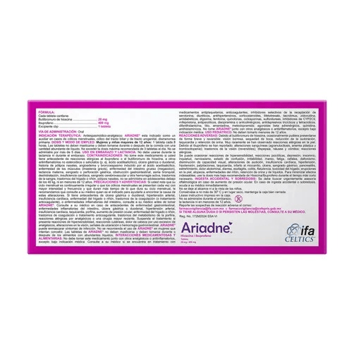 Ariadne 20 mg / 400 mg 10 Tabletas