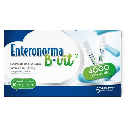 Enteronorma B-Vit Esporas de Bacilus Clausii + Vitamina B6 10 Ampolletas