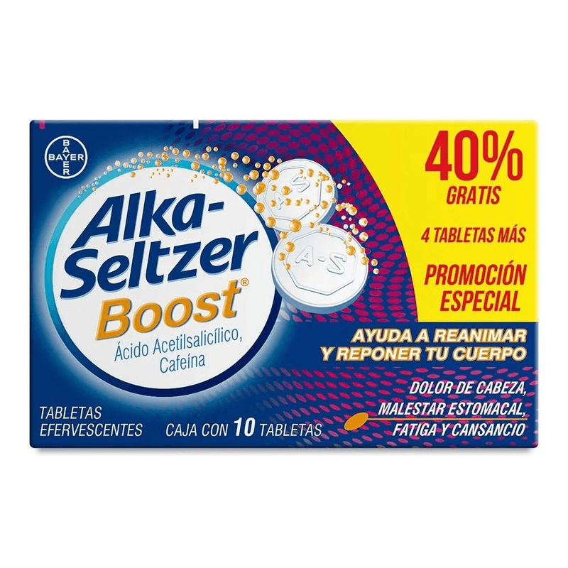 Alka Seltzer Boost 10 Tabletas Efervescentes + 4 Tabletas Efervescentes