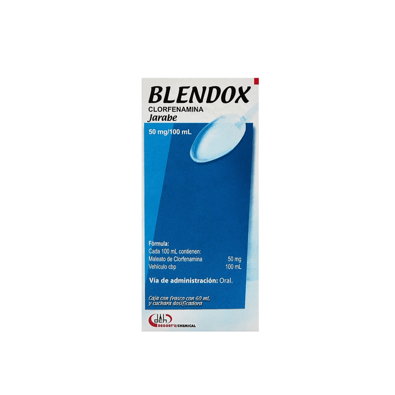 Blendox Clorfenamina Jarabe 50 mg / 100 mL Frasco con 60 mL