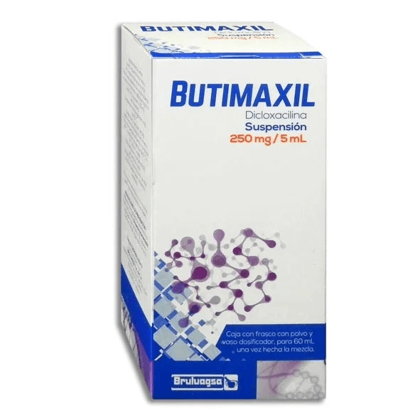Butimaxil Dicloxacilina 250 mg / 5mL Suspension Frasco con 60 mL