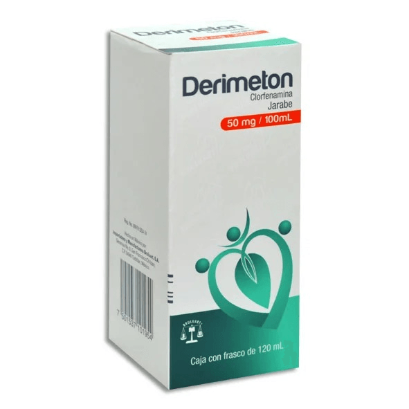 Derimeton Clorfenamina Jarabe 50 mg / 100 mL Frasco con 120 mL