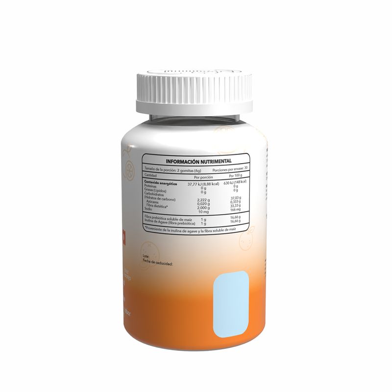 Gomix Gomitas con Fibra Prebiotica Sabor Naranja 60 Gomitas