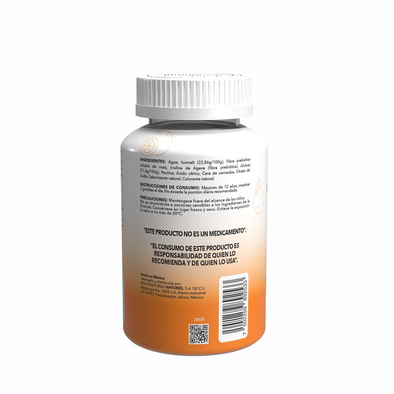 Gomix Gomitas con Fibra Prebiotica Sabor Naranja 60 Gomitas