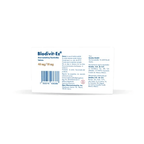 Blodivit Ez 40 mg / 10 mg 30 Tabletas