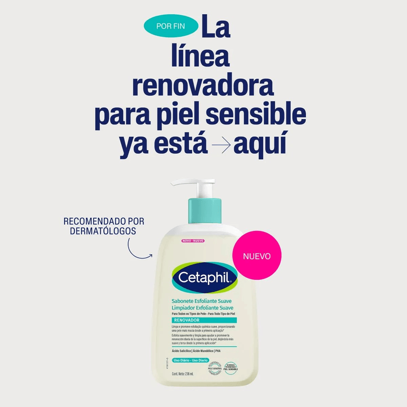 Cetaphil Limpiador Exfoliante Suave Renovador 236 mL