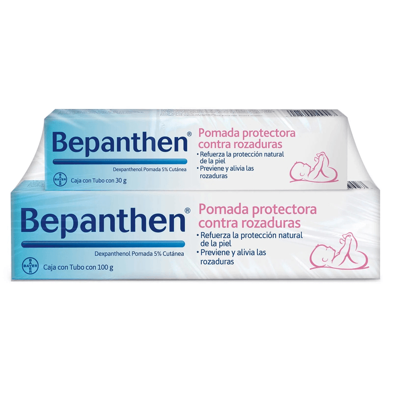 Bepanthen Pomada Rozaduras 5 % Tubo con 100 g + Bepanthen Pomada Rozaduras 5 % Tubo con 30 g
