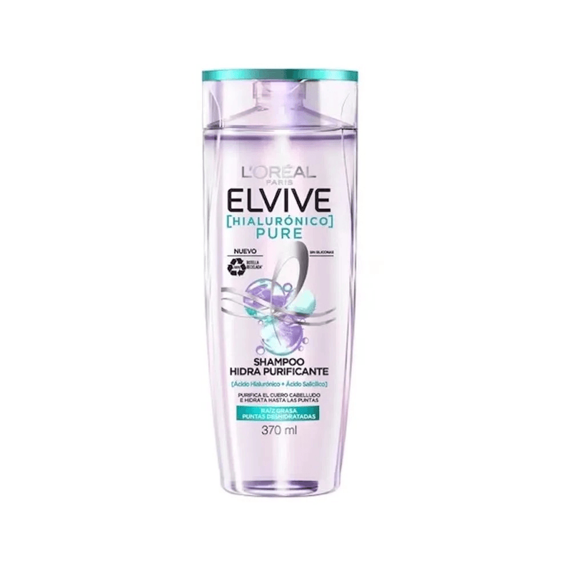 Shampoo Hidra Purificante Elvive L´Oreal Hialuronico Pure 370mL