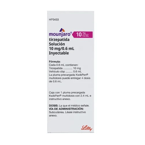 Mounjaro Solucion Inyectable 10 mg / 0.6 mL 1 Pluma Precargada KwikPen