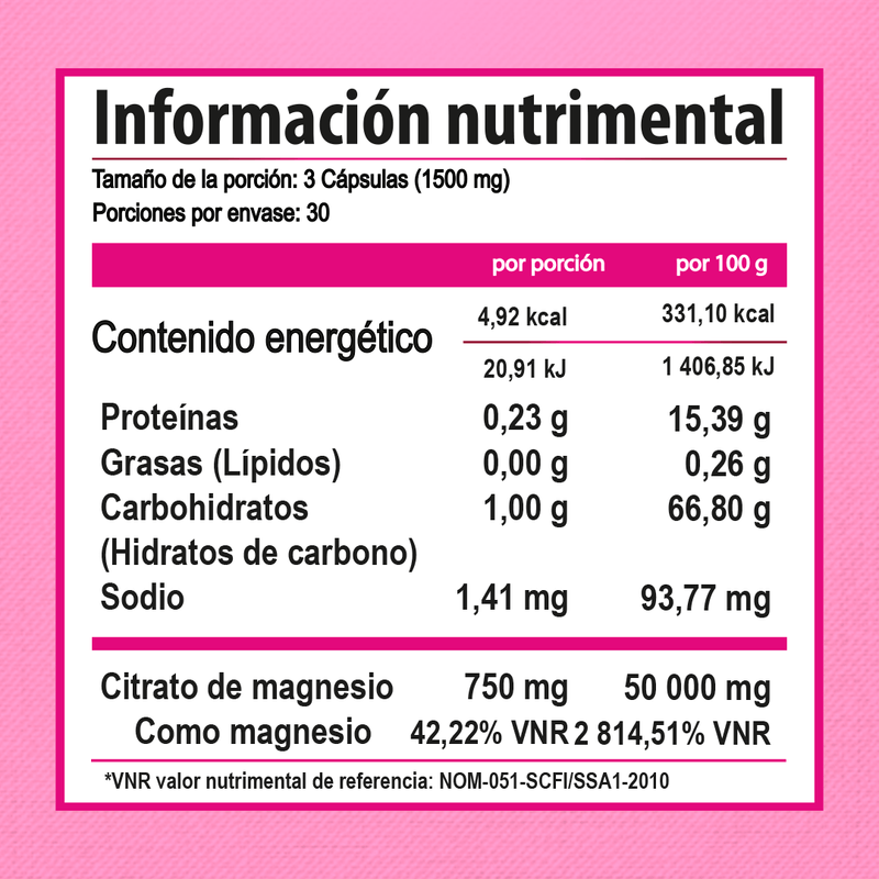Citrato de Magnesio 500 mg Zen Natura 90 Capsulas