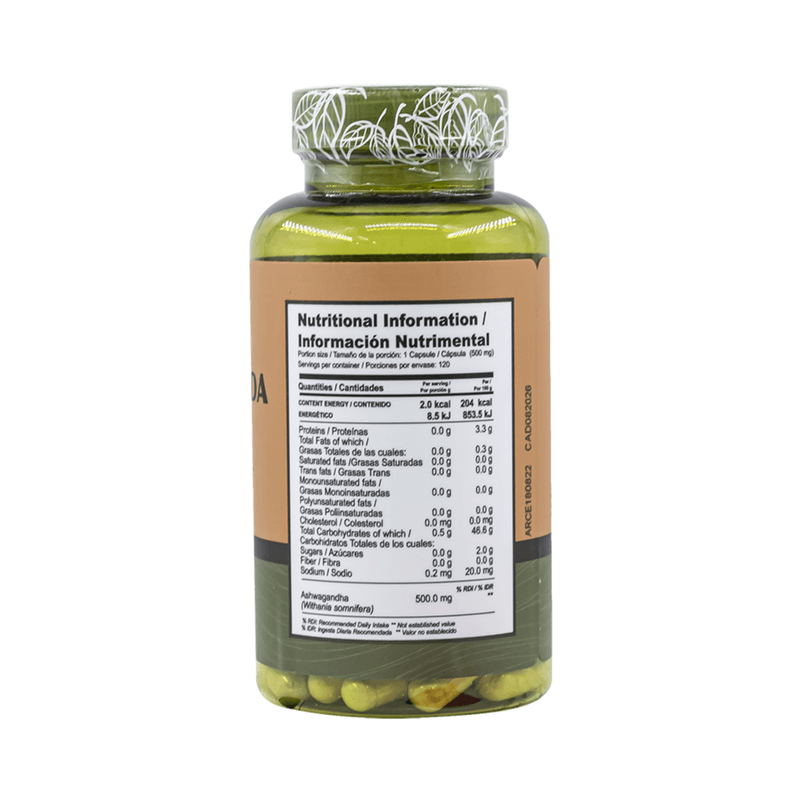 Ashwagandha Root 500 mg Zen Natura 120 Capsulas