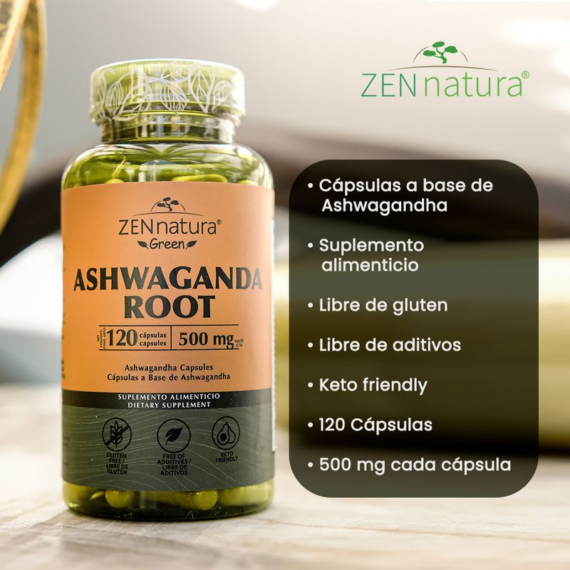 Ashwagandha Root 500 mg Zen Natura 120 Capsulas