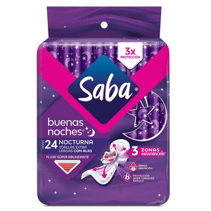 Toalla Femenina Saba Buenas Noches Nocturna con Alas 24 Toallas