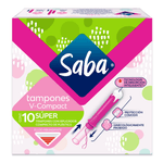 Tampones Saba Super Compact Flujo Abundante 10 Piezas