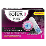 Tampones Kotex Unika Regular Flujo Moderado 12 Piezas