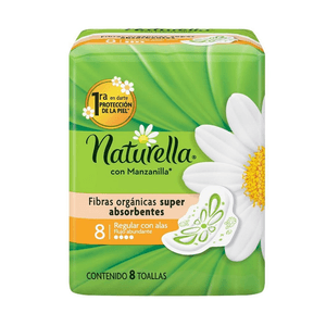 Toalla Femenina Naturella Manzanilla con Alas 8 Toallas