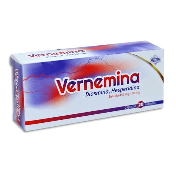 Vernemina Diosmina 450 mg / Hesperidina 50 mg 20 Tabletas