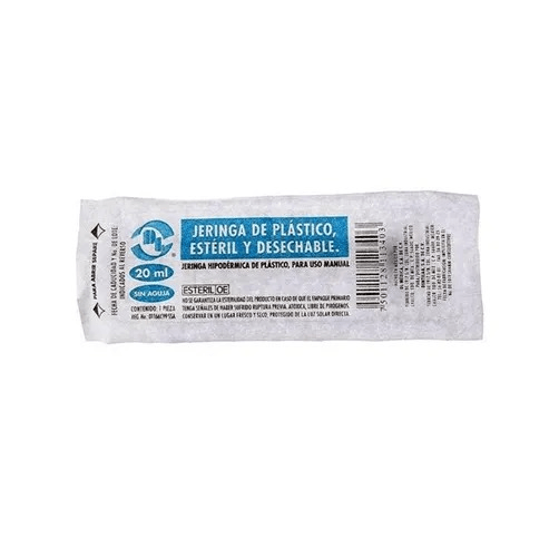 Jeringa Desechable DL 20 mL Sin Aguja 1 PiezaJeringa Desechable DL 20 mL Sin Aguja 1 Pieza