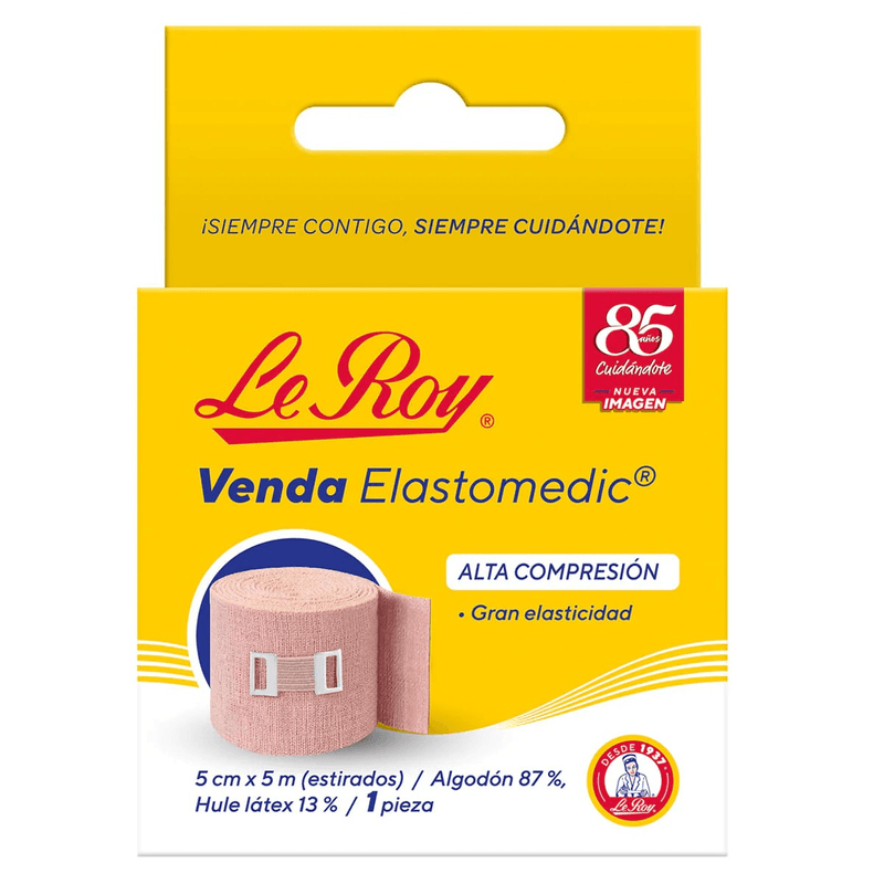 Venda Elastomedic de Alta Compresion Le Roy 5 cm x 5m 1 Pieza