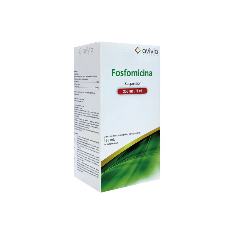 Fosfomicina Supension 250 mg / 5 mL Frasco con 120 mL
